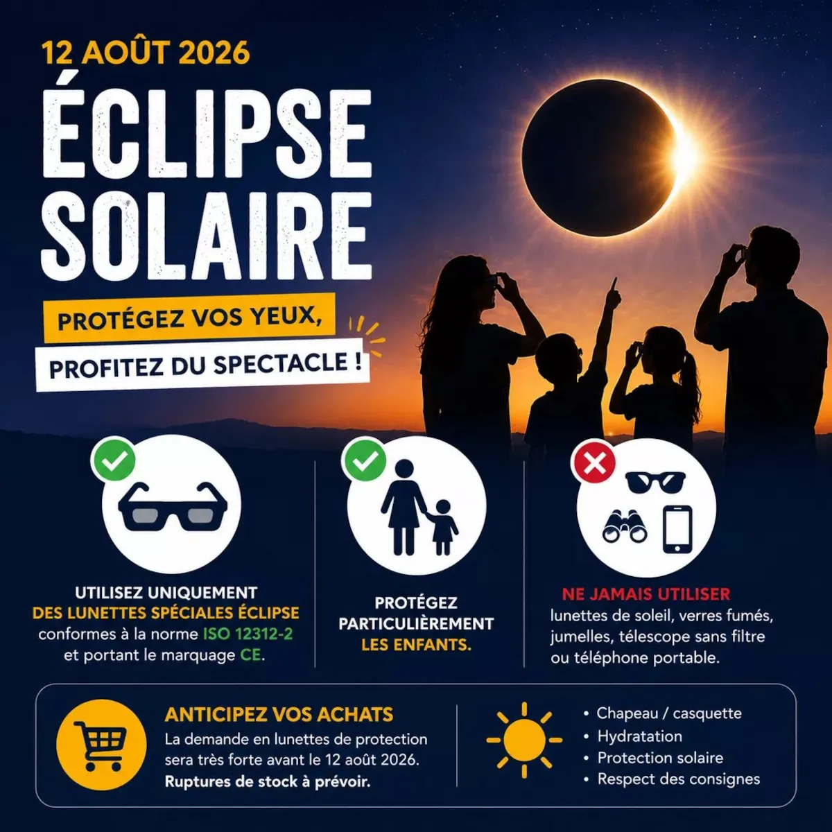 Eclipse solaire : protégez vos yeux avant de l'observer