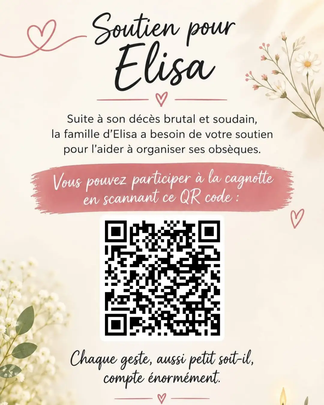 Soutien pour Elisa