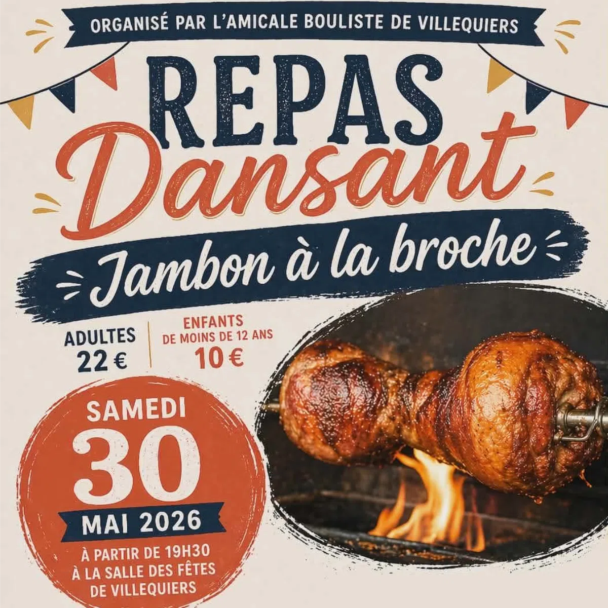 Jambon à la broche et repas dansant