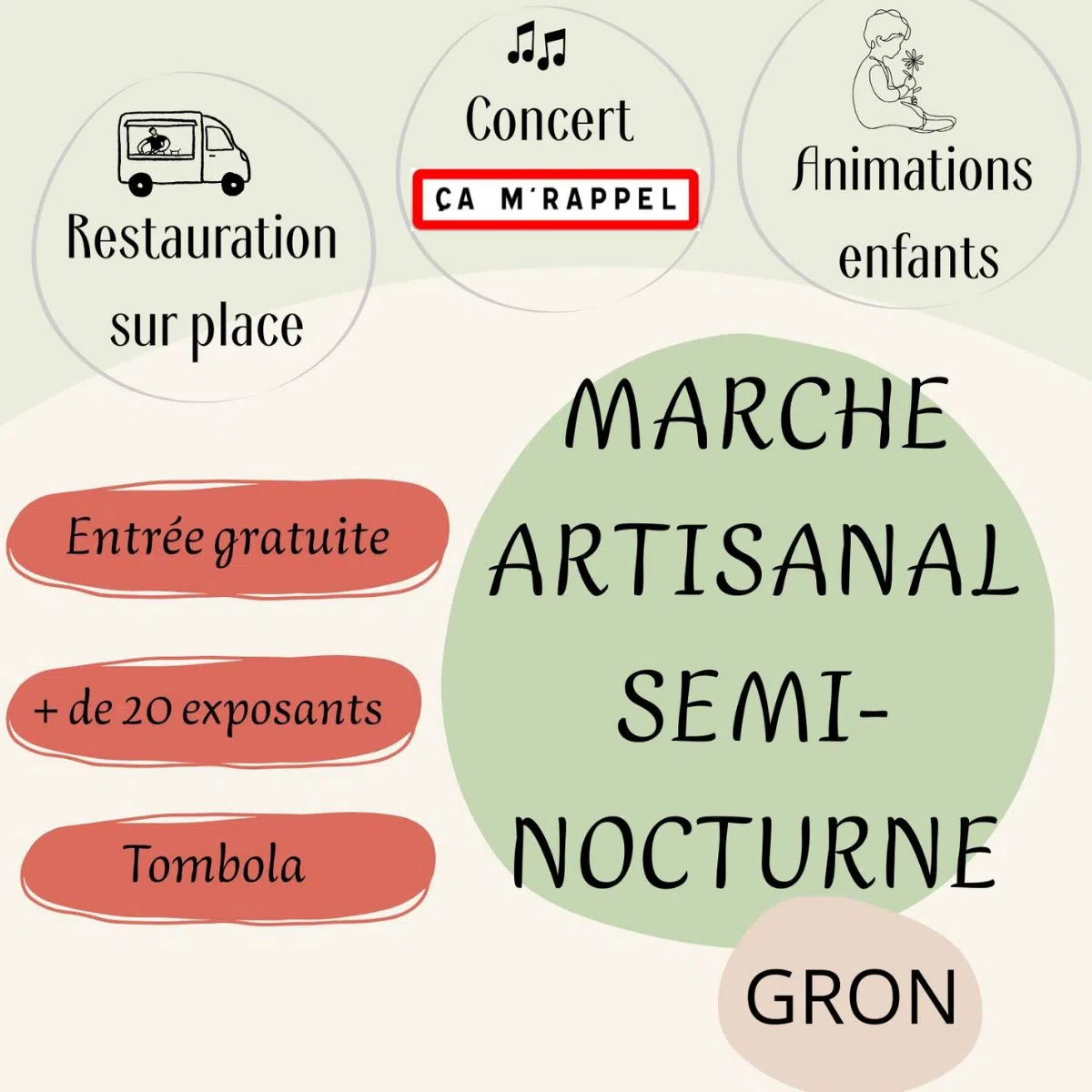 Marché artisanal en semi-nocturne et festif