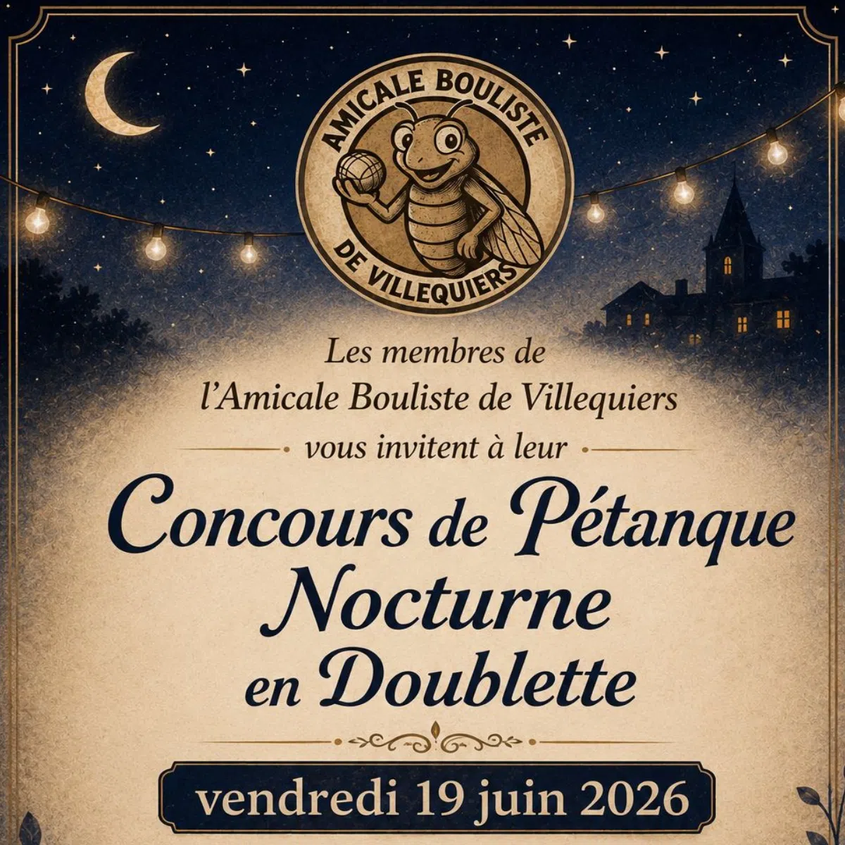Concours de pétanque en nocturne