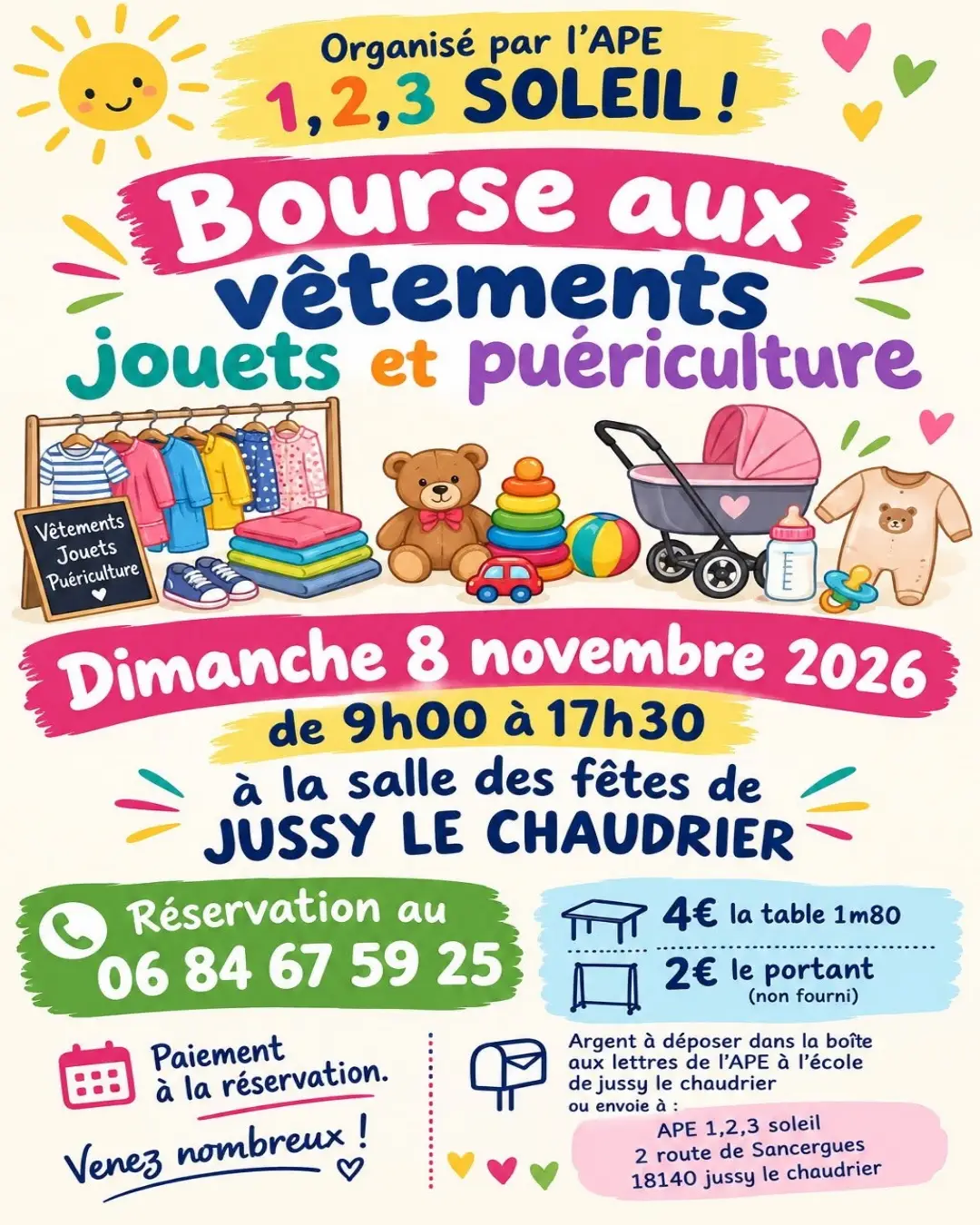 Bourse aux vêtements, jouets et puériculture